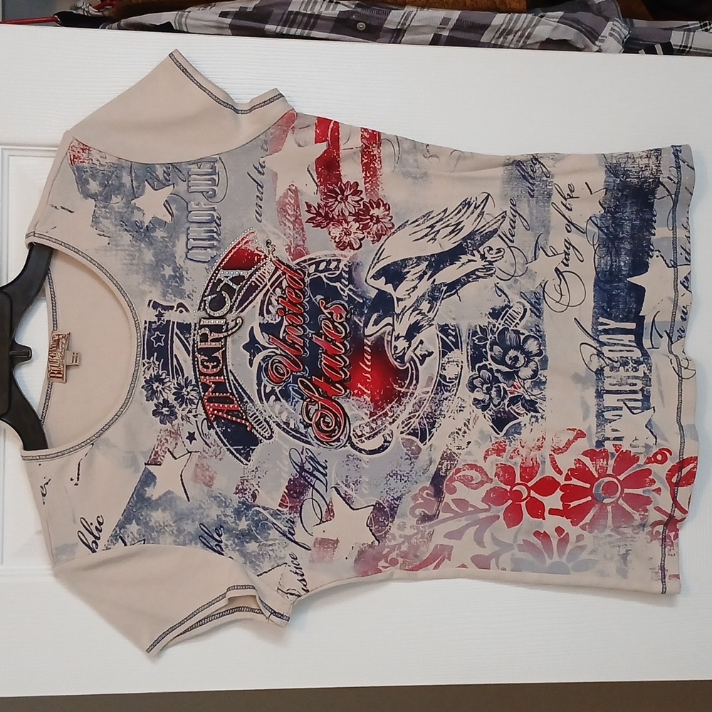 Blue Canyon Patriotic Graphic Tee Women's XL